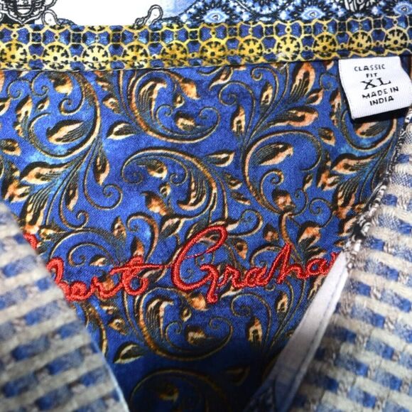 Robert Graham  XL Multicolored Long Sleeve Shirt Flip Cuff - Picture 6 of 12